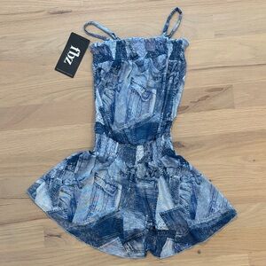 Flowers by Zoe Blue Denim Print Kids Coverup